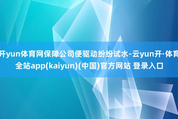 开yun体育网保障公司便驱动纷纷试水-云yun开·体育全站app(kaiyun)(中国)官方网站 登录入口