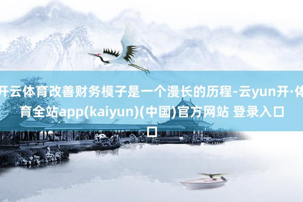 开云体育改善财务模子是一个漫长的历程-云yun开·体育全站app(kaiyun)(中国)官方网站 登录入口