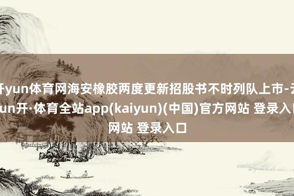 开yun体育网海安橡胶两度更新招股书不时列队上市-云yun开·体育全站app(kaiyun)(中国)官方网站 登录入口