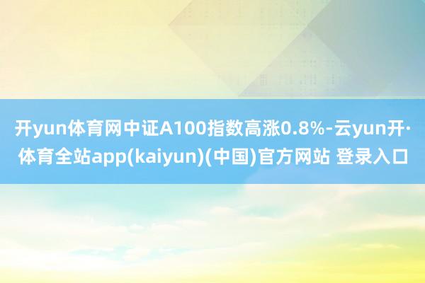 开yun体育网中证A100指数高涨0.8%-云yun开·体育全站app(kaiyun)(中国)官方网站 登录入口