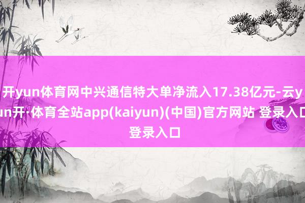 开yun体育网中兴通信特大单净流入17.38亿元-云yun开·体育全站app(kaiyun)(中国)官方网站 登录入口