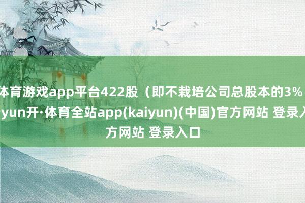 体育游戏app平台422股（即不栽培公司总股本的3%）-云yun开·体育全站app(kaiyun)(中国)官方网站 登录入口